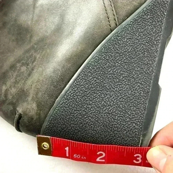 Sperry Harlow Burnish Gray Leather Wedge Almond Toe Chukka Booties Size 8 - Picture 11 of 13